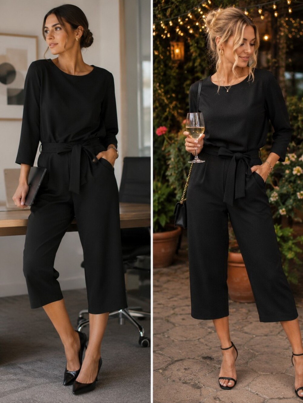 Madewell Black Belted Jumpsuit - Women's Work to Evening Wear